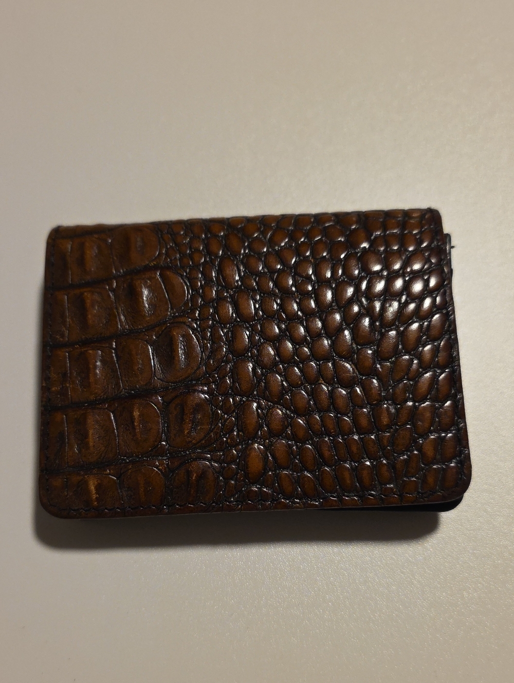 Brahmin  Brown Croc-Embossed Leather Wallet/Card Holder